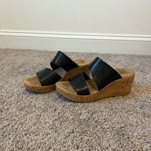 Black Cork wedges size 10